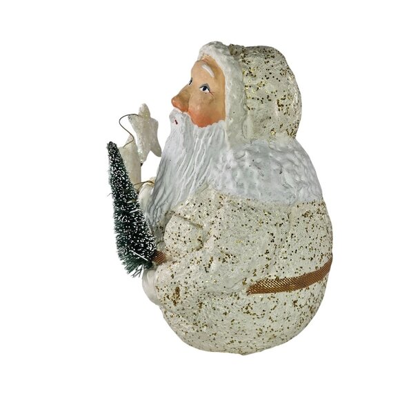 Department 56 Father Frost Roly Poly Santa Claus Belsnickle Stars Round Tree - Picture 5 of 8